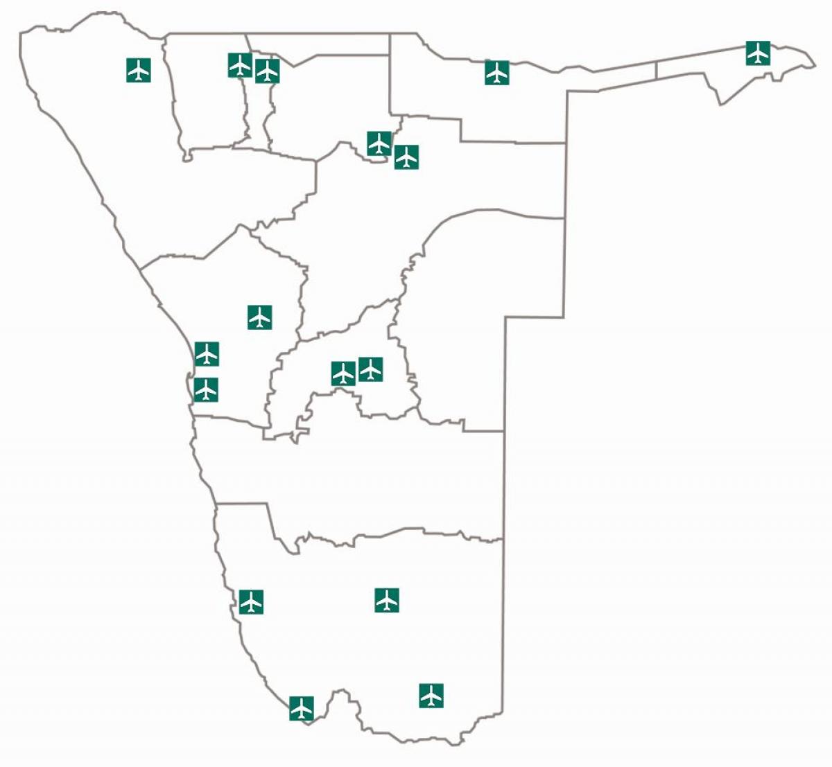 Žemėlapis oro uostus, Namibija