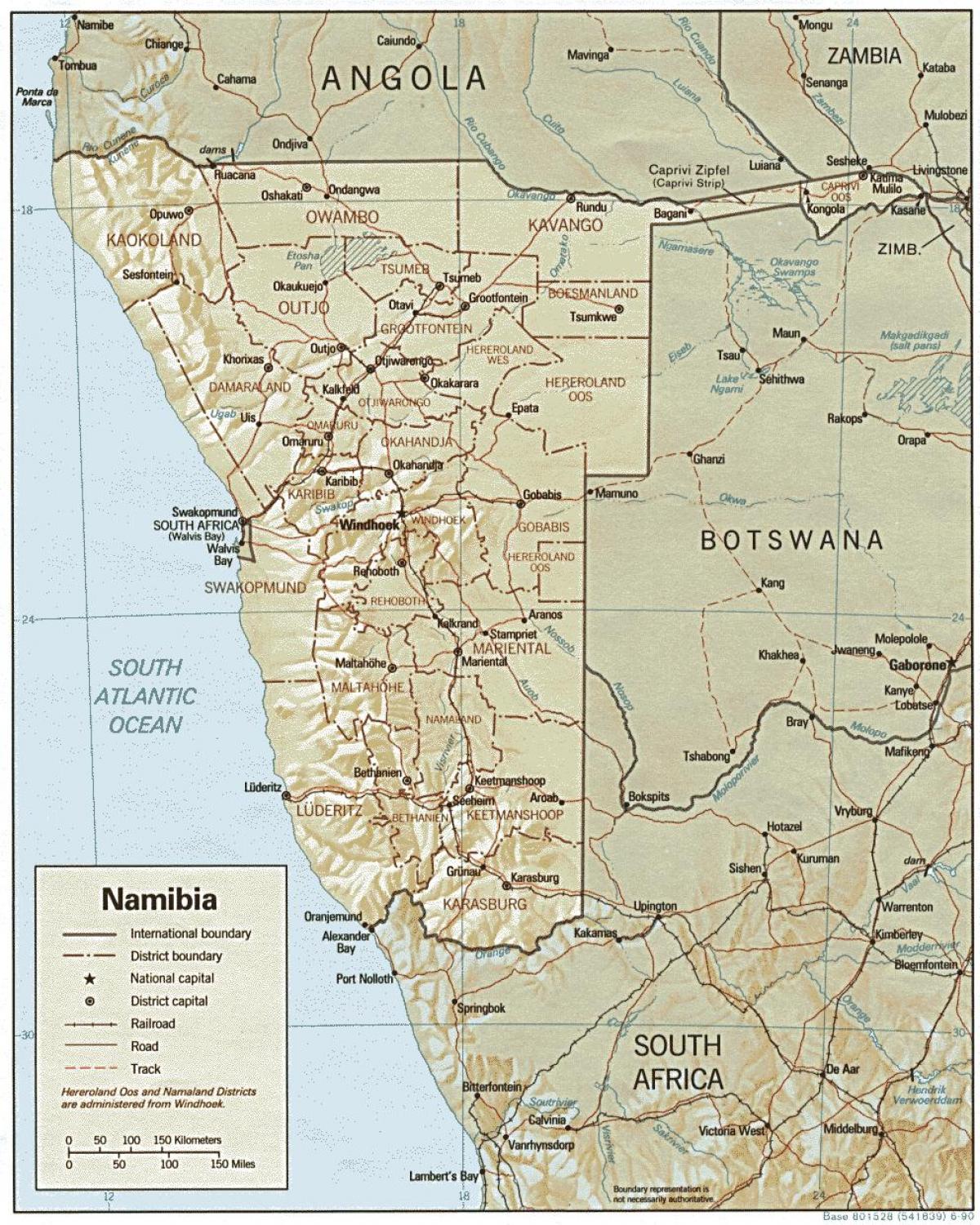 Žemėlapis Namibijos ūkių